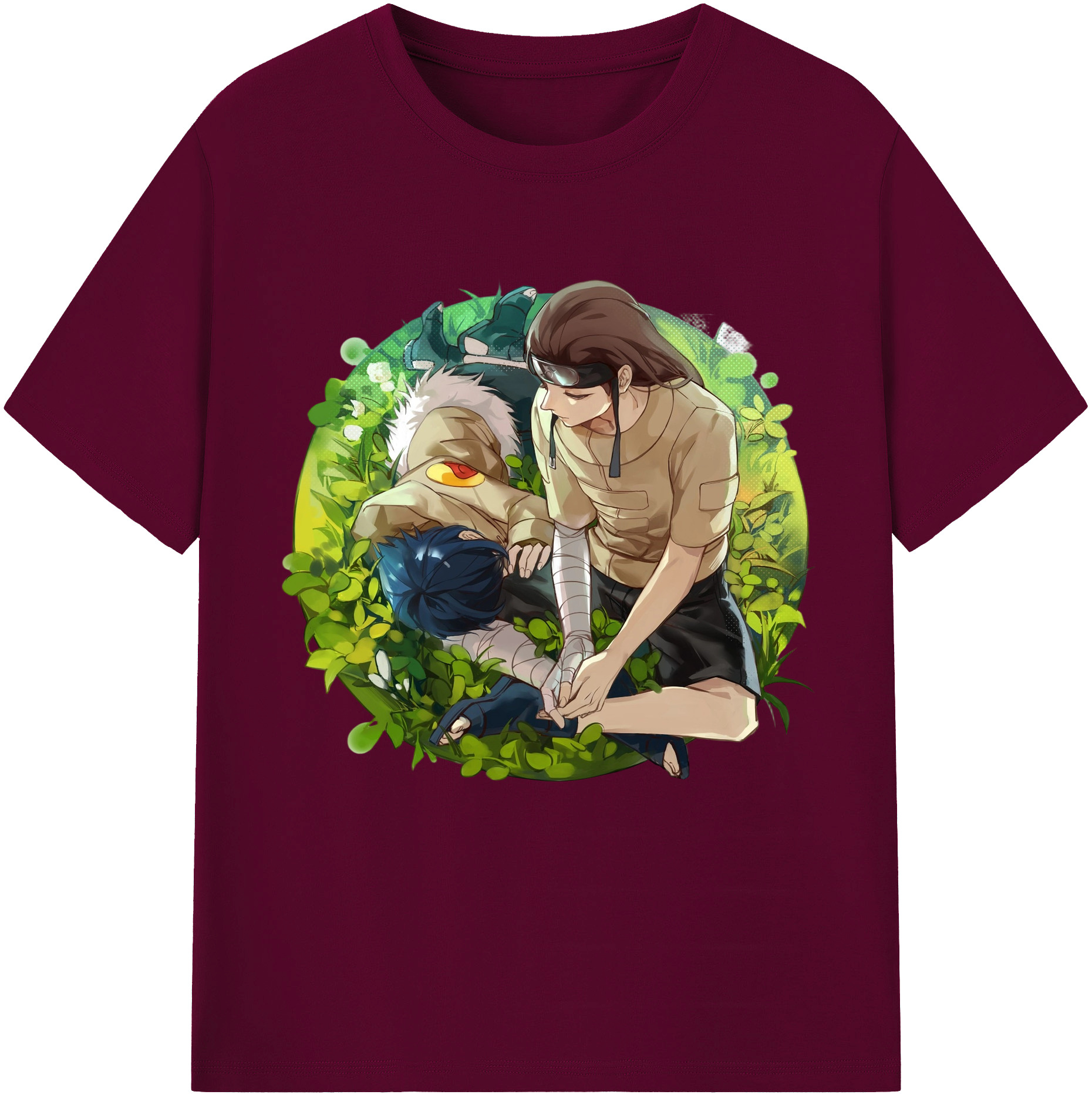 （画像用） NARUTO -ナルト- 日向ネジ Hyūga Neji レディースカジュアルプリントTシャツ（綿100％）